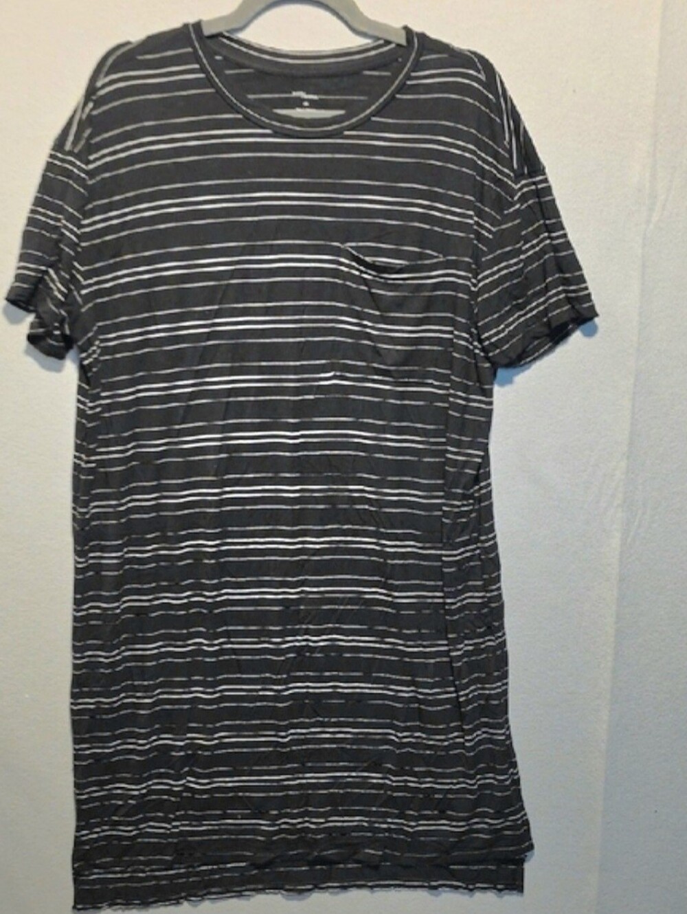 Womens Daily Ritual Black and White Striped Tee Shirt Dress Size Large